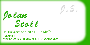 jolan stoll business card
